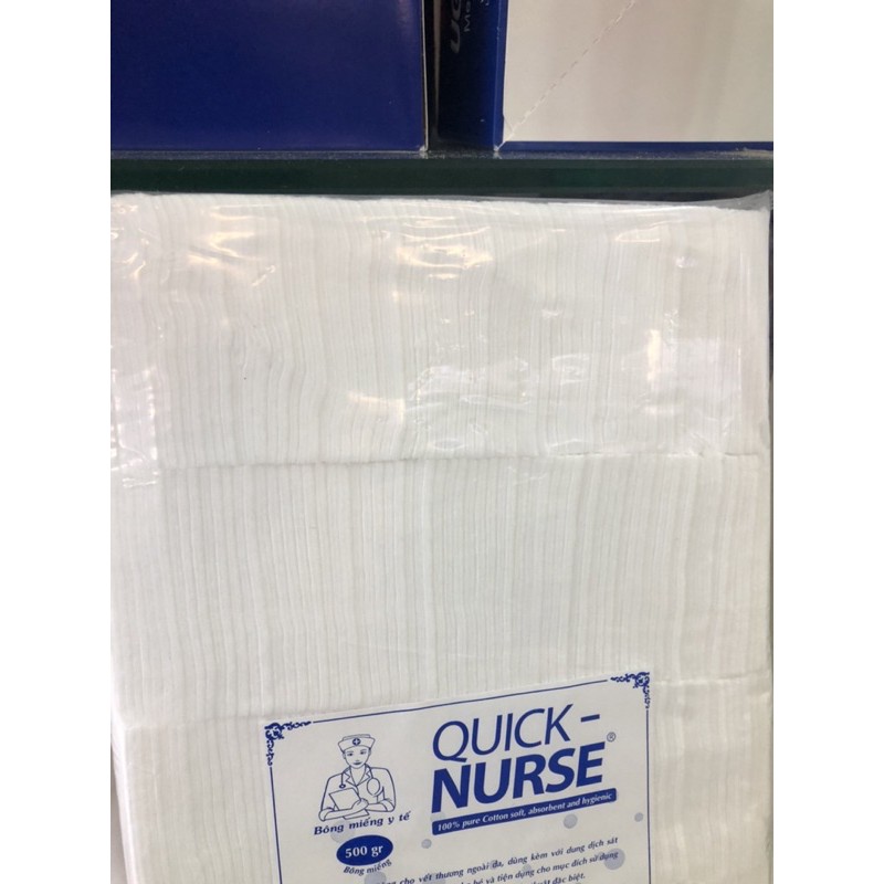 BÔNG GÒN Y TẾ CẮT MIẾNG SẴN Gòn vuông Quick Nurse 500gr, Gòn vuông Quick Nurse