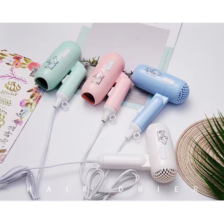 Máy Sấy Tóc Mini Icon Siêu Kute 2 Chế Độ Gấp Gọn Bỏ Túi