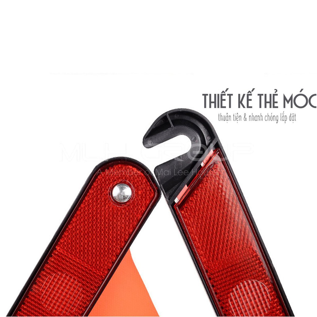 Biển Báo Phản Quang Tam Giác Cho Xe Ô tô, Xe Hơi, Xe Tải, Xe Container Rơ-móc Cảnh Báo Nguy Hiểm Từ Xa MLH