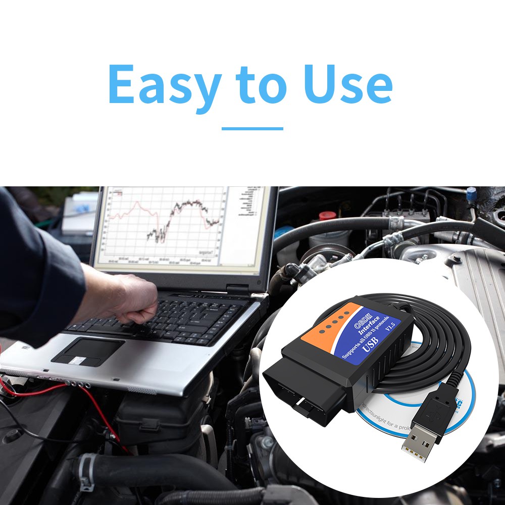 Thiết Bị Chẩn Đoán Lỗi ELM327 USB OBD2 FTDI FT232RL Chip OBD 2 Cho PC Elm 327 V1.5 ODB2