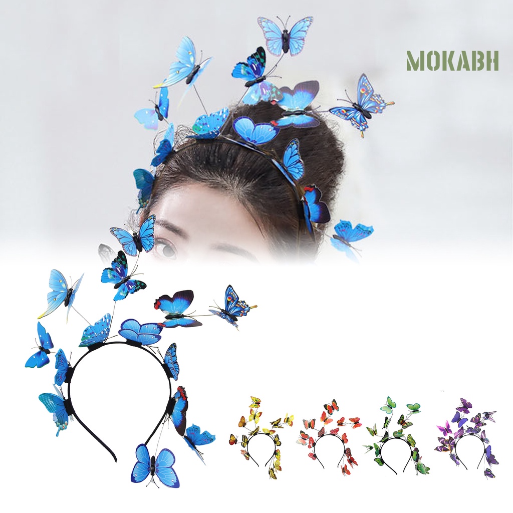 < Kẹp Tóc Trang Trí Halloween > Băng Đô Hình Bướm Có Thể Điều Chỉnh Thoải Mái Phong Cách Bohemian