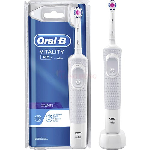 Bàn chải điện Oral-B Vitality 100 3D White (Vỏ nhựa) - Hàng nhập khẩu