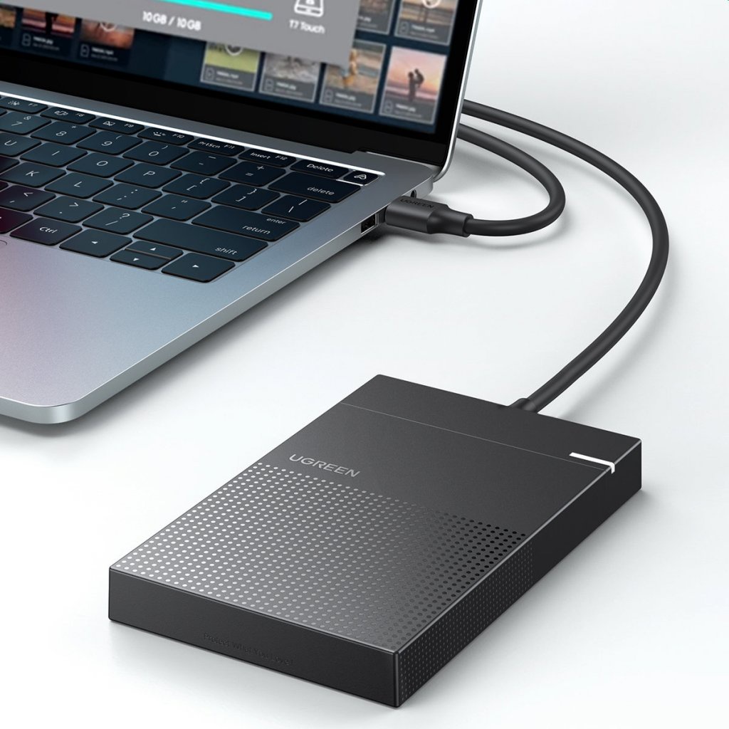 Hộp đựng ổ cứng 2,5 inch USB A 3.0 UGREEN 30719 cao cấp (Cáp liền) - Hàng phân phối chính hãng