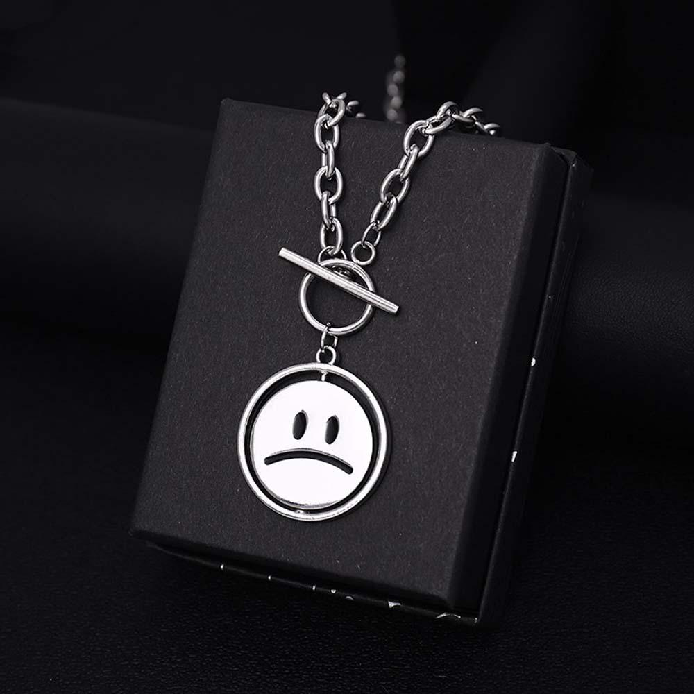 Vòng Cổ Choker Mặt Tròn Họa Tiết Mặt Cười Phong Cách Punk Thời Trang Cho Nam Và Nữ