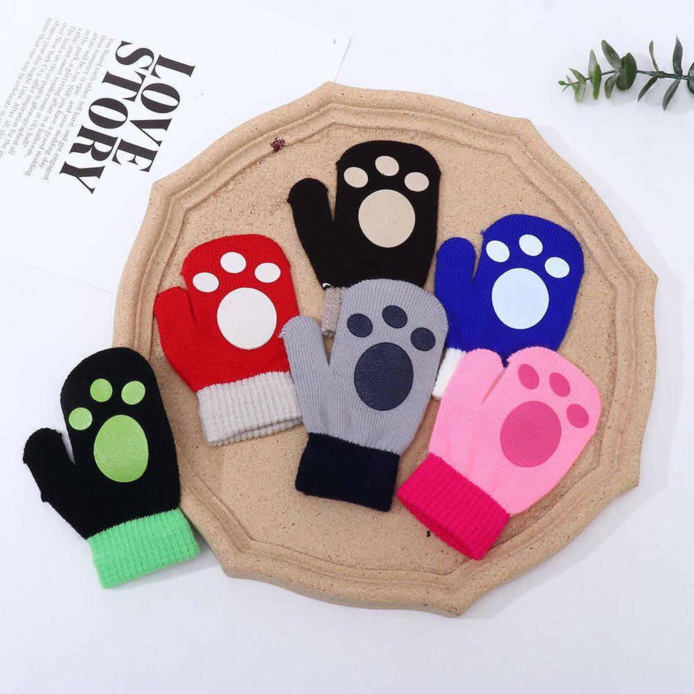 Găng Tay Đan Len Mùa Đông Dày Dặn Ấm Áp Màu Sắc Ngọt Ngào Cho Bé 1-4 Tuổi