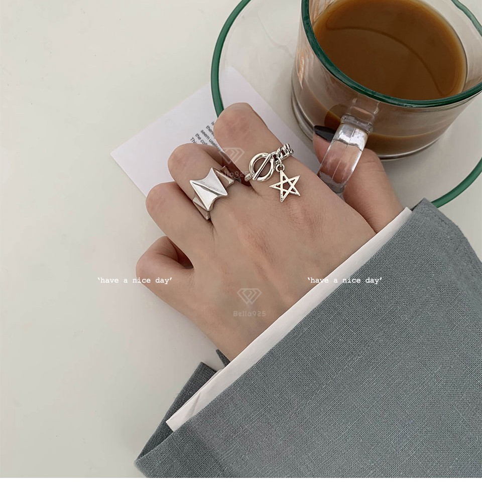 Nhẫn nữ Bella 925 nhẫn bạc cá tính