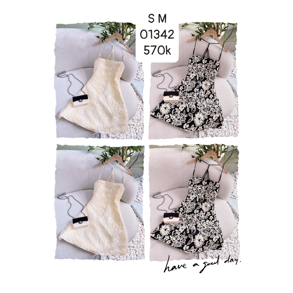 ĐẦM HOA VĂN DÂY YẾM LOẠI NGẮN - QA1301342