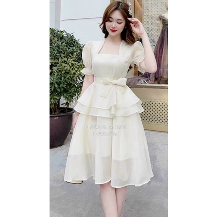 Váy voan nude tầng xinh