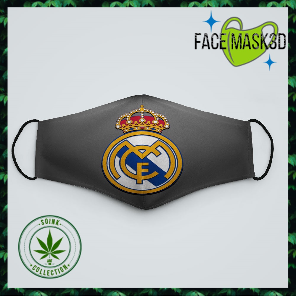 Khẩu Trang  Real Madrid Soink Vải Poly Cotton 100%,Ngăn Bụi,Kháng Khuẩn,Bảo Vệ Toàn Diện