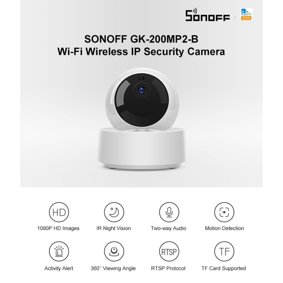 Camera an ninh Sonoff Gk-200Mp2-B 1080p Hd Wifi Ip360 Ir chất lượng cao | BigBuy360 - bigbuy360.vn