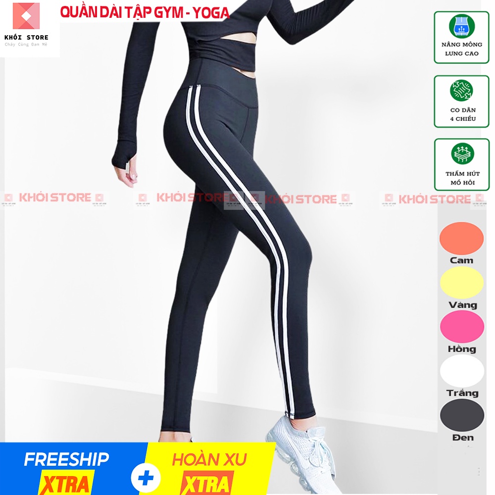 Quần legging tập gym Khói Store yoga nữ nâng mông lưng cao - k103