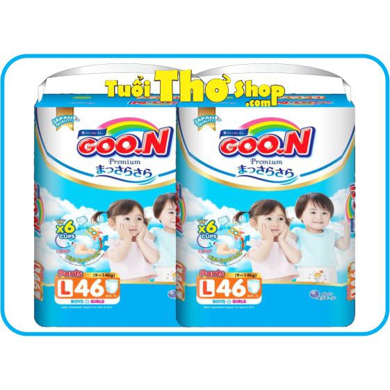 Bỉm Tã Goon PREMIUM Quần/ Dán L50/M60/S64/XL46/L46/M56/XL42/XXL36