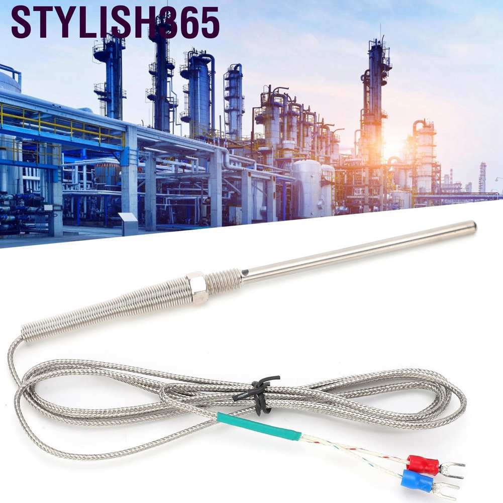 Stylish365 3.9in K-Type Probe Thermocouple Precise 0-800°C Temperature Test M8 Thread with 4.9ft Cable