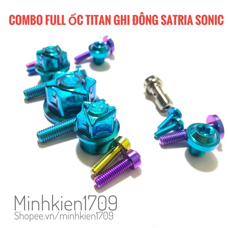 (GR5 XỊN) Combo ốc titan full ghi đông Satria Sonic