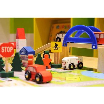 Bộ Đồ Chơi Lắp Ghép Mô Hình Thành Phố Bằng Gỗ Rail Overpass