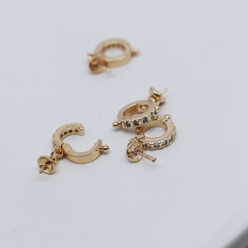 Móc Khóa Hạt Ngọc Trai Zircon Mạ Vàng 14K Dùng Làm Đồ Trang Sức Thủ Công diy