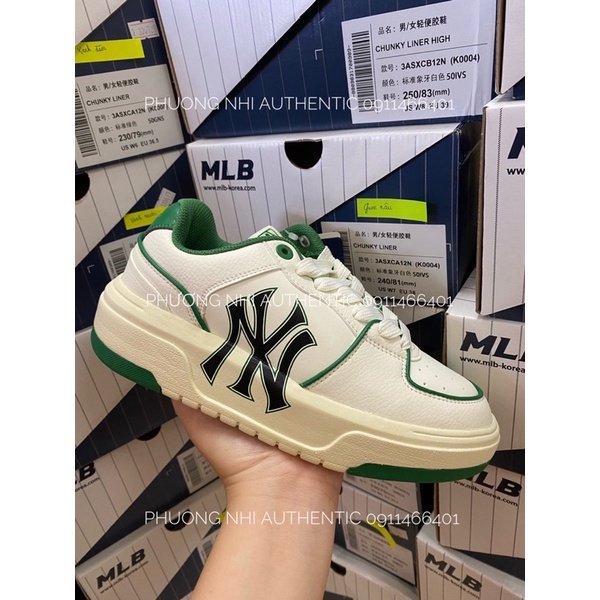 Giày MLB Chunky Liner Low Version 01 Chính Hãng Full hidden tag giấy gói