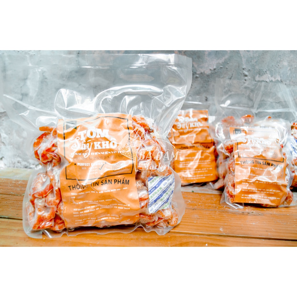 TÔM KHÔ DẺO TỪ TÔM SÚ BIỂN THIÊN NHIÊN CỠ LỚN LOẠI TUYỂN (500gr NET)