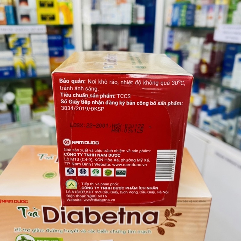 ✅ [Chính Hãng] Trà Diabetna hỗ trợ giảm đường huyết và các biến chứng tim mạch. (Hộp 25 gói x 1,5g)