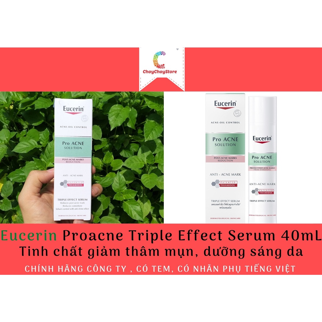 Eucerin Proacne Triple Effect Serum 40mL - Tinh chất Pro acne giảm thâm mụn, dưỡng sáng da