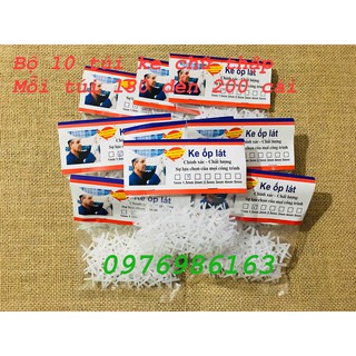 Bộ 10 túi ke ốp lát gạch chữ thập từ 1mm đến 8mm mỗi túi gần 200 cái