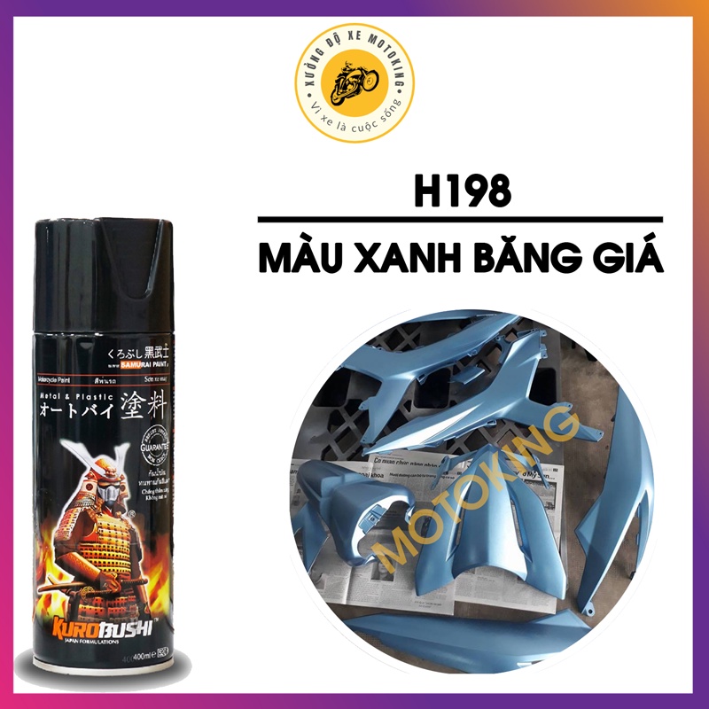 Sơn Samurai màu xanh băng giá H198 - chai sơn xịt chuyên dụng dành cho sơn xe máy ôtô