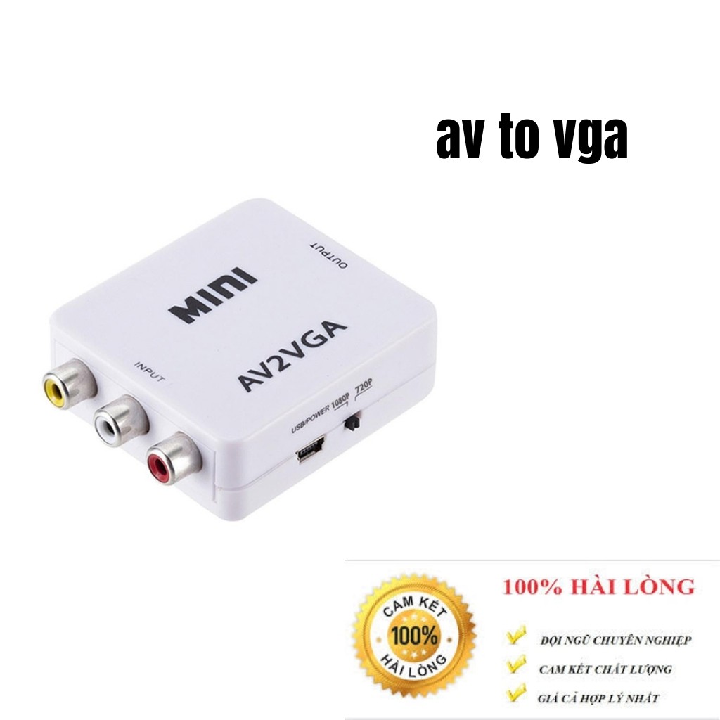 Bộ chuyển AV ra VGA. Bộ chuyển từ cổng âm thanh av ra công vga hàng chất lượng, bảo hành 6 tháng.shopphukienvtq