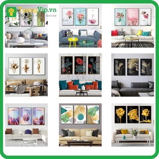 Tranh Tráng Gương Giá Xưởng - Tranh Treo Tường Nghệ Thuật Hoa Lá - Tặng Kèm Đinh Đóng Tường Không Cần Khoan