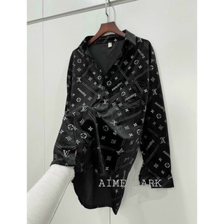Áo sơ mi nhung dáng dài unisex cá tính