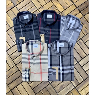 Áo sơ mi kẻ bbr tay dài vải cotton thoáng mát màu đen kẻ nhỏ SMD01