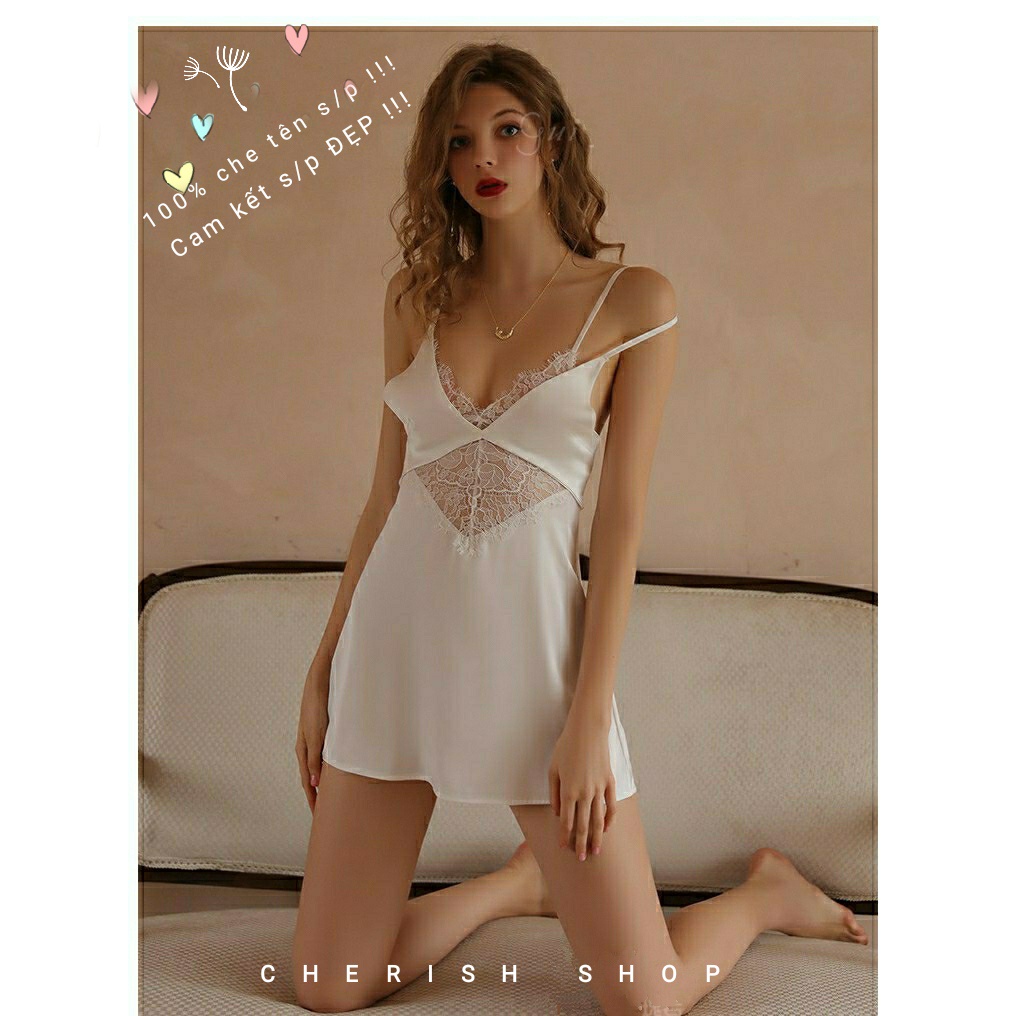 Váy ngủ cao cấp  sexy lụa , Đầm mặc nhà gợi cảm quyến rũ