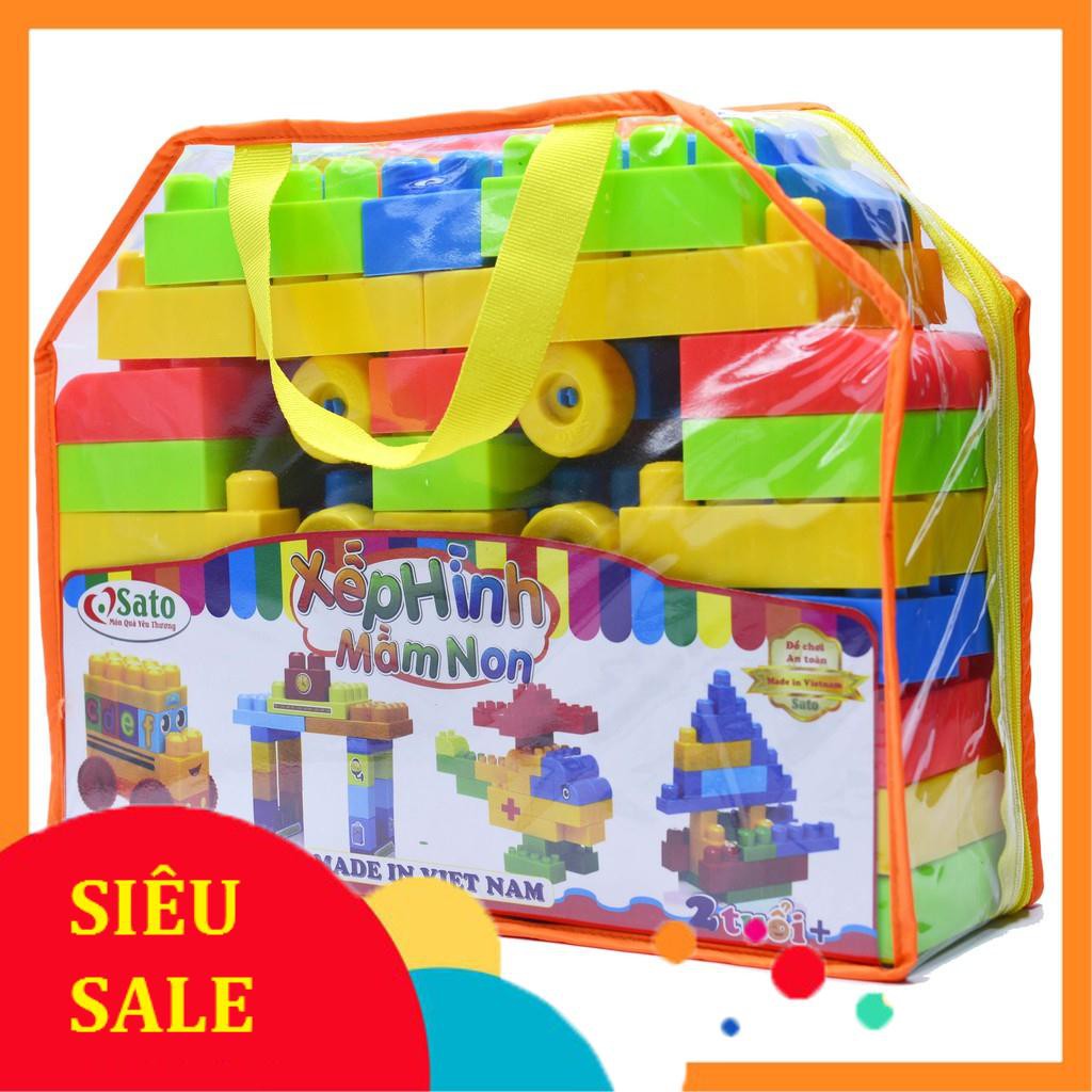 GIÁ RẺ SỐ 1:  Bộ xếp hình mầm non SATO61 (72 chi tiết)