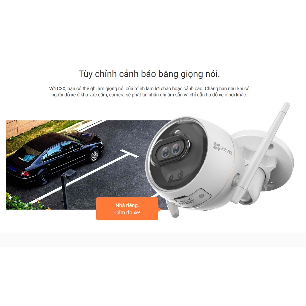 Camera ip wifi thông minh ezviz c3x ống kính kép siêu nét, công nghệ AI