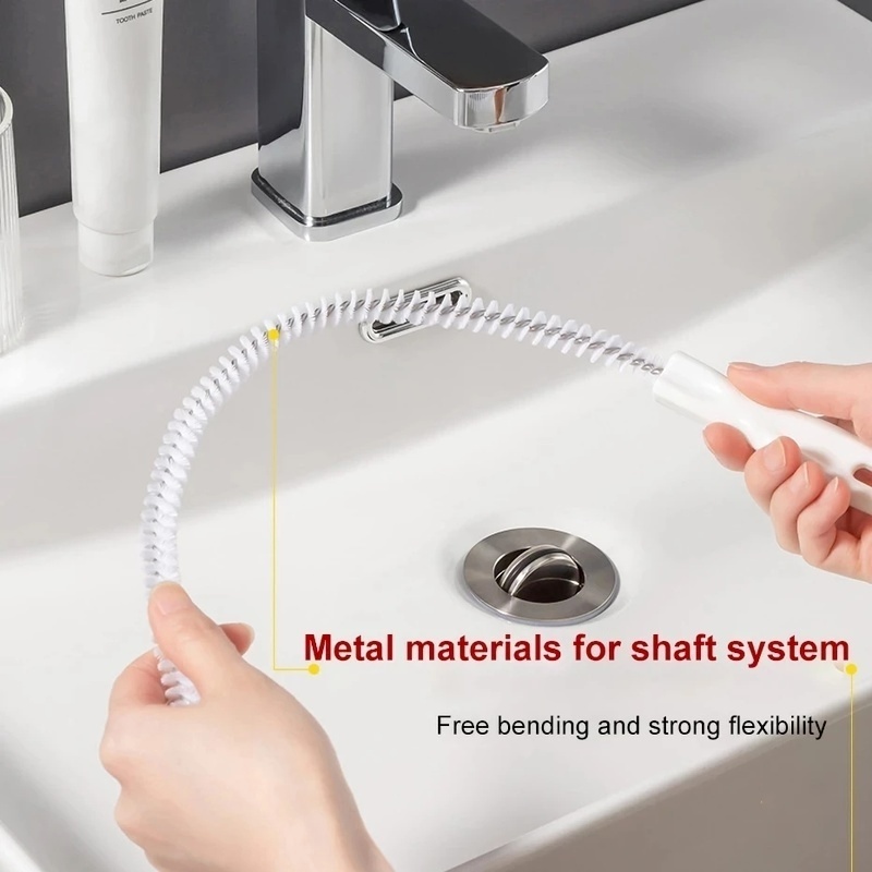 Bàn Chải Vệ Sinh Lỗ Thoát Nước Bồn Rửa Nhà Bếp / Phòng Tắm Uốn Cong Linh Hoạt 60CM