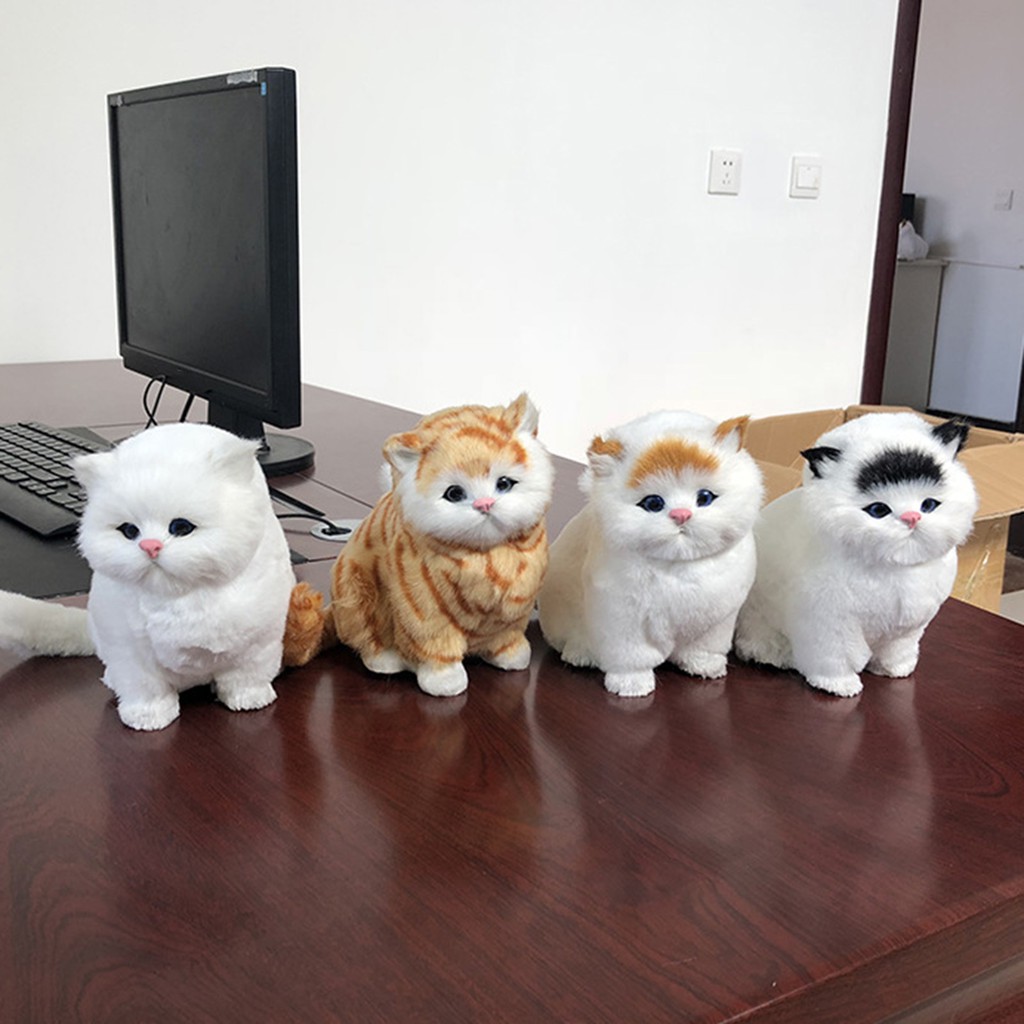 Đồ chơi nhồi bông mô hình mèo / mèo nằm ổ ngủ dễ thương cho bé