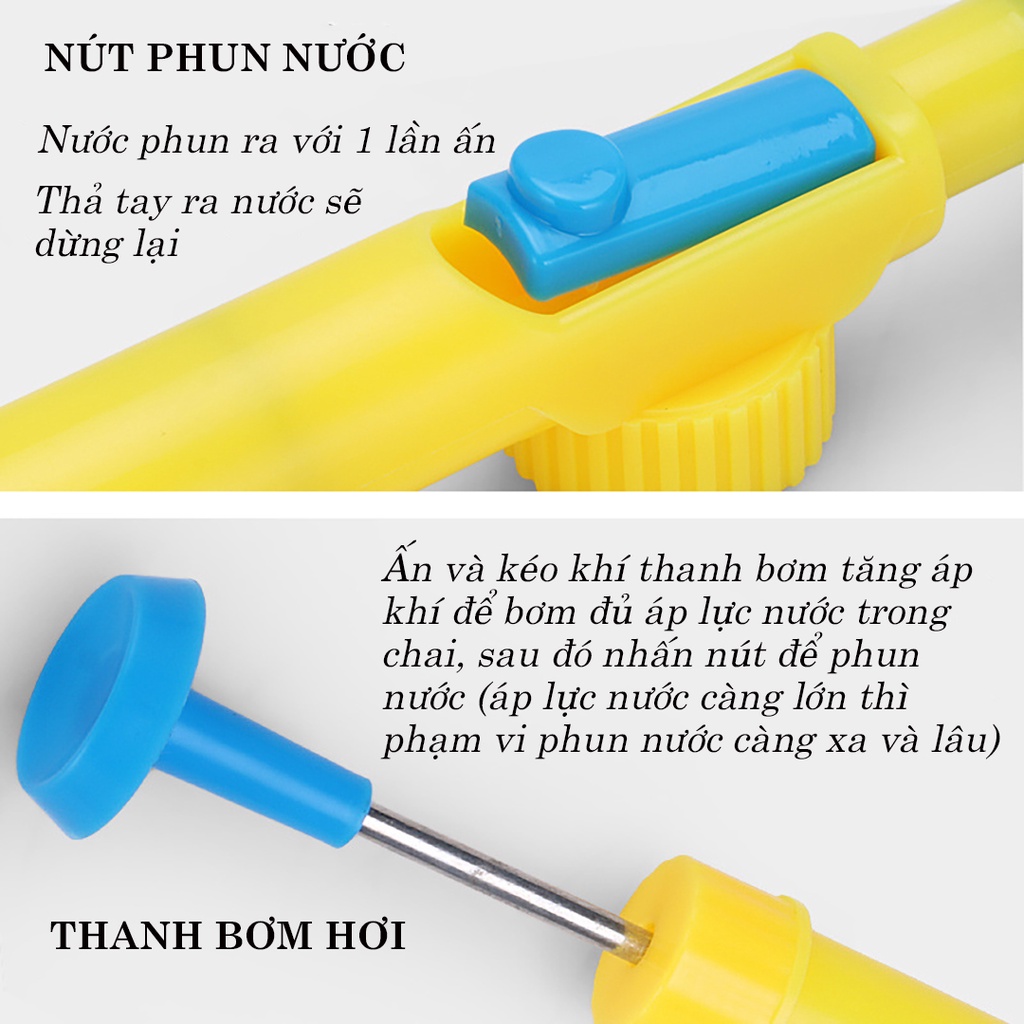 Vòi phun xịt nước gia đình bình tăng áp lực không khí tưới cây gắn chai nước giải khát