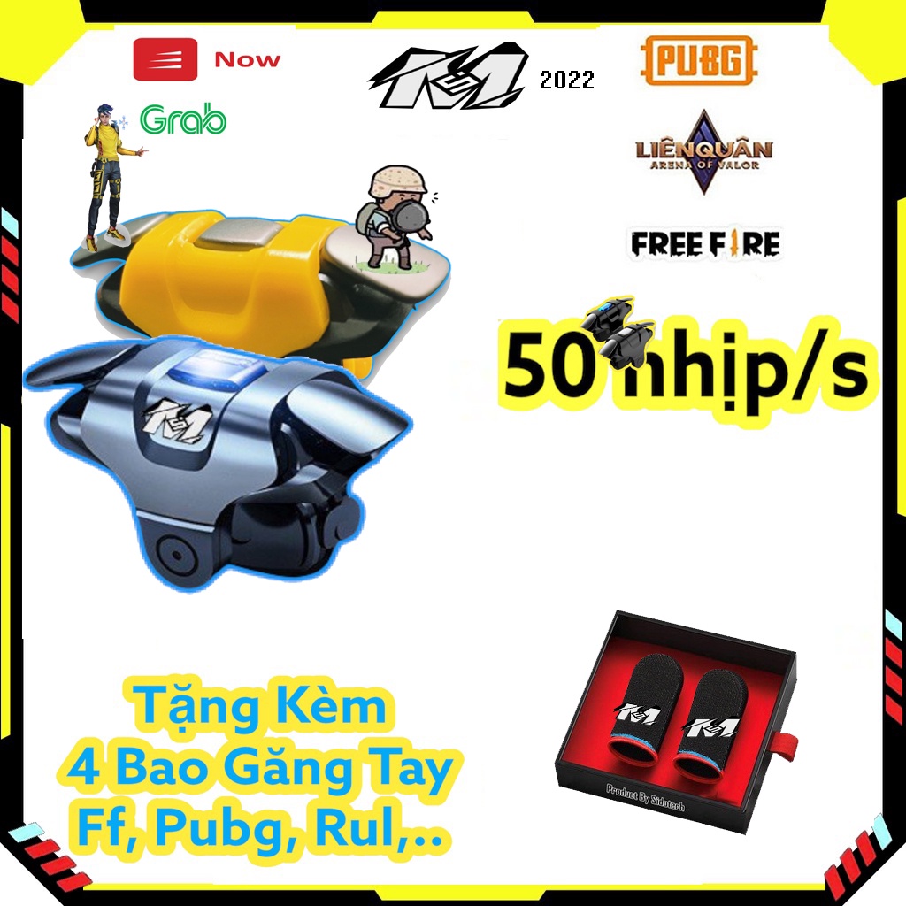 Nút bắn Pubg, FF,..Phụ kiện chơi game hỗ trợ  hỗ trợ Auto Tap M50.1 bản phối Đen - Vàng chơi game siêu nhạy Gaming