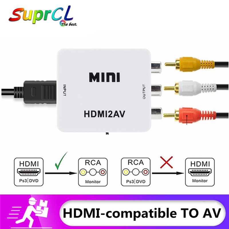 Đầu Chuyển Đổi 1080p Hdmi Sang Av Hd Sang Rca Av / Cvsb L / R Video 1080p Hỗ Trợ Ntsc Pal