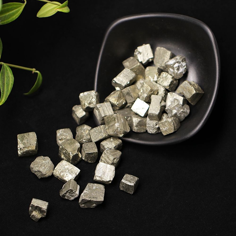 Mẫu vật quặng pyrit sắt thô tự nhiên mật độ cao hình khối lập phương không đều dùng dạy học/sưu tầm