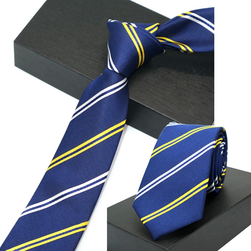 Cà Vạt Lụa Ôm Dáng Họa Tiết Chấm Bi / Kẻ Sọc / Chấm Bi 6CM Chất Lượng Cao Cho Chú Rể