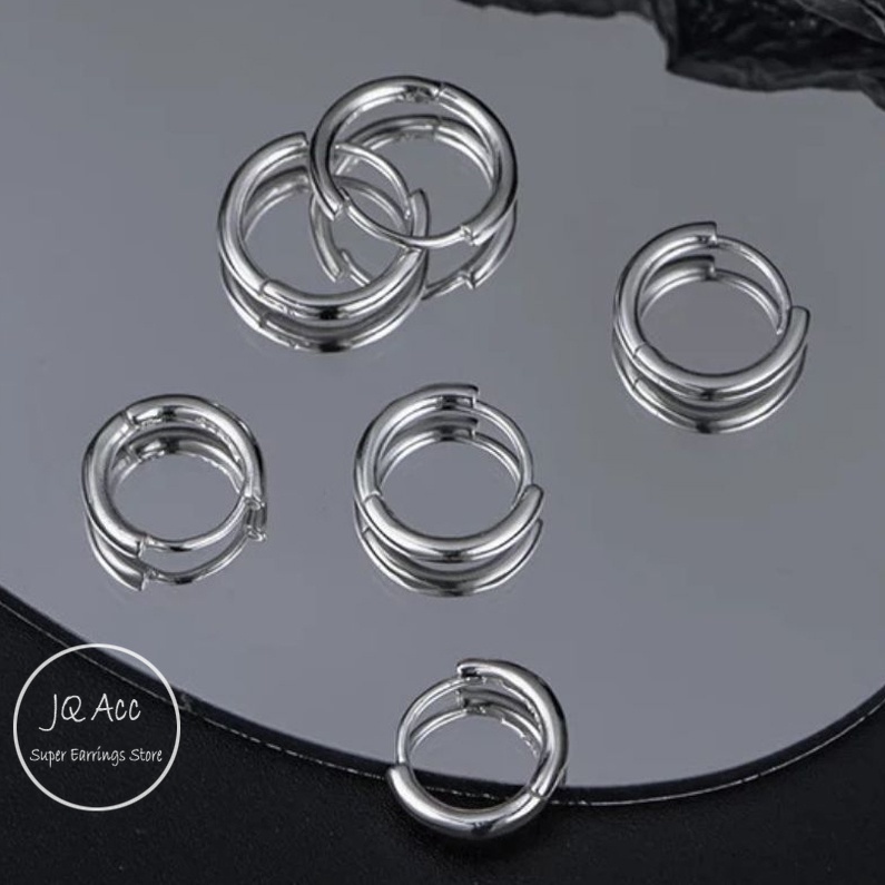 Bông Tai Titan Nữ Bộ Khuyên Tai Tròn Bằng Thép Titan Không Gây Dị Ứng Thời Trang Cho Nữ