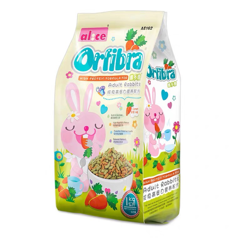 Cỏ nén Alice Thức Ăn Thỏ Lớn Giàu Pro 1 Kg - AE162