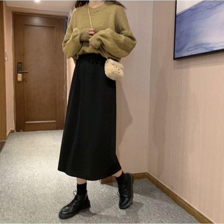 Đầm Dài Trung Bình Thời Trang Mùa Đông Đơn Giản