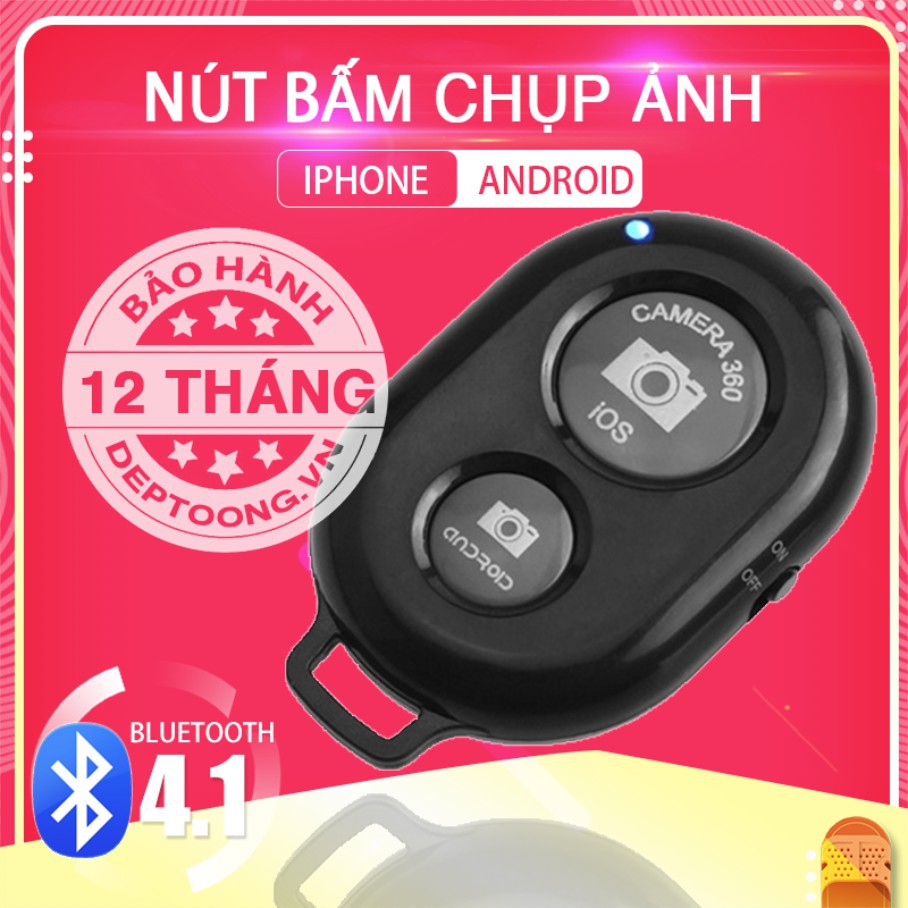 Nút Bấm Bluetooth Điều Khiển Từ Xa Chụp Ảnh Tự Động Cho Smartphone, Iphone, Ipad ( Giao màu ngẫu nhiên)