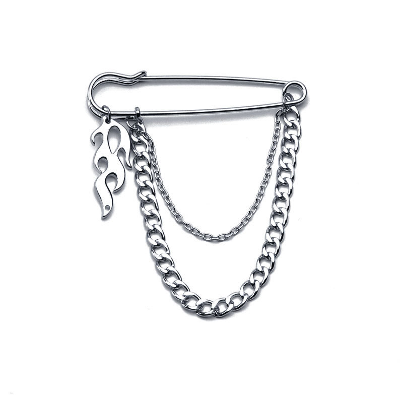 Ghim cài áo hình dây xích phong cách harajuku cá tính