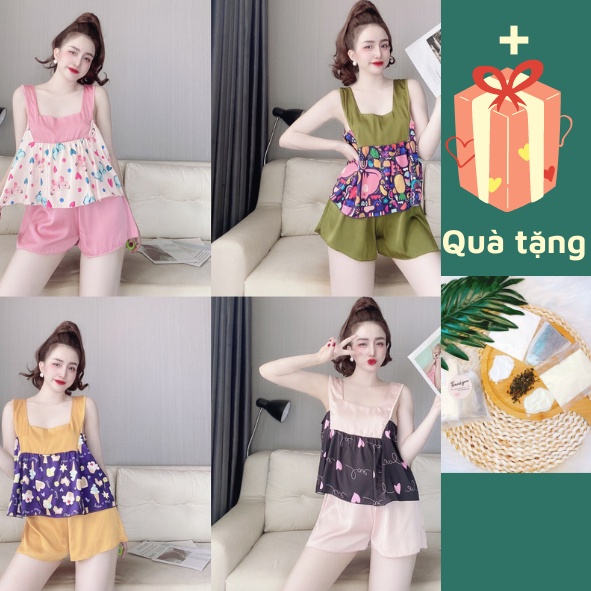 |Tặng Set Trà Sữa, Hàng Cao Cấp| Bộ đùi mặc nhà lụa latin cao cấp, hàng thiết kế siêu xinh