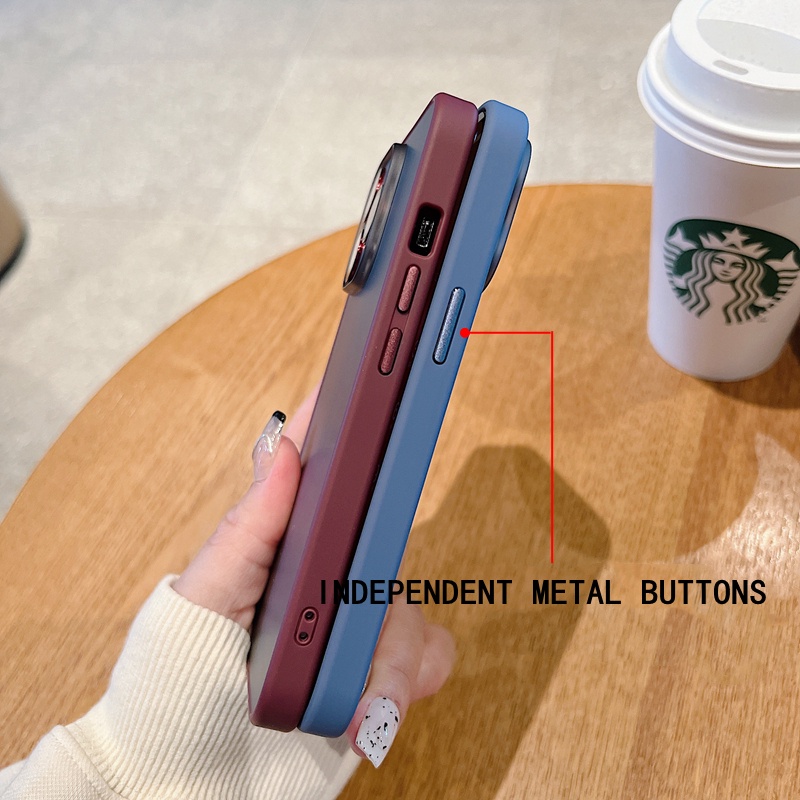 Ốp Điện Thoại Acrylic Chống Rơi Bề Mặt Nhám Sang Trọng Cho ốp lưng iPhone 13 Pro max i13 13 mini 12 Pro max