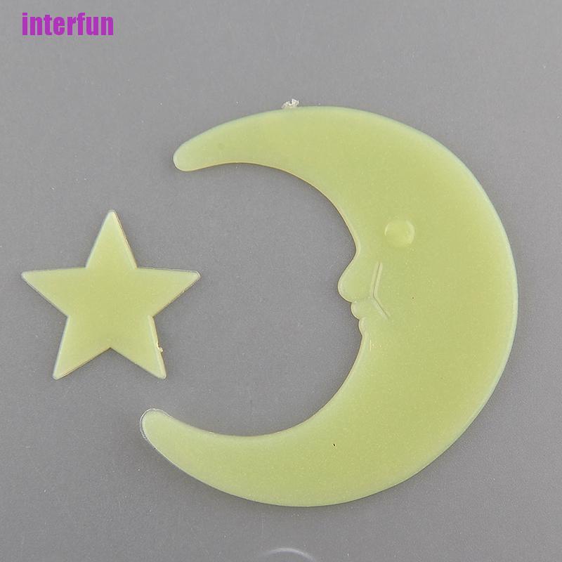 Giấy Dán Tường Hình Mặt Trăng Hoạt Hình Dạ Quang Đẹp Mắt