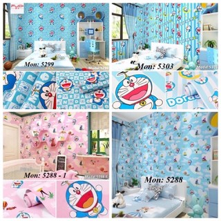 Giấy dán tường doremon dài 10 mét rộng 45cm - decal dán tường cho bé có sẵn keo