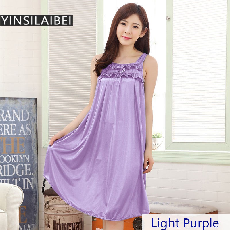 Đầm ngủ không tay vải lụa băng satin gợi cảm dành cho bạn nữ